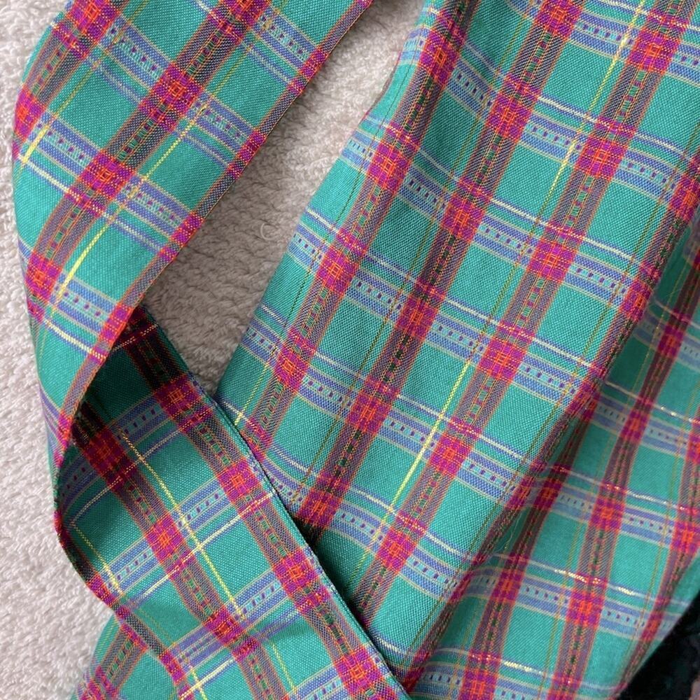 Vintage Victoria’s Secret Gold Label Green & Red Plaid Sexy Robe (One Size) - Picture 4 of 7